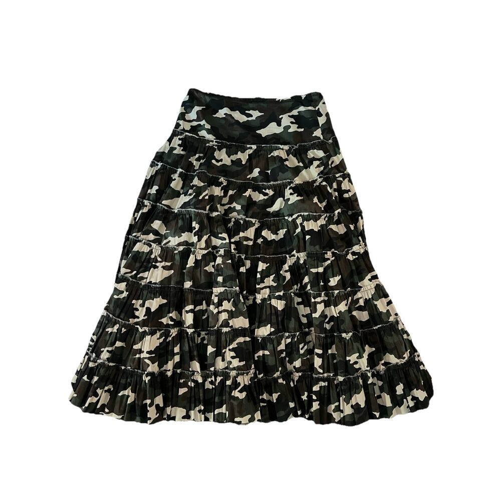 Miss Me Camo Camoflauge Tiered Embroidered Maxi Skirt Dragon Embroidered Y2K Sm - Picture 6 of 9